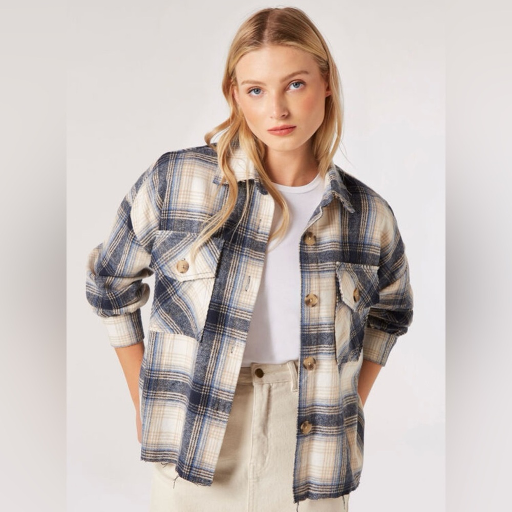 Plaid Button-Up Jacket